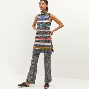 Anthropologie Multicolor Striped Knit Tunic & Gray Marled Pants Set